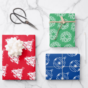 Custom colourful Christmas wrapping paper sheets