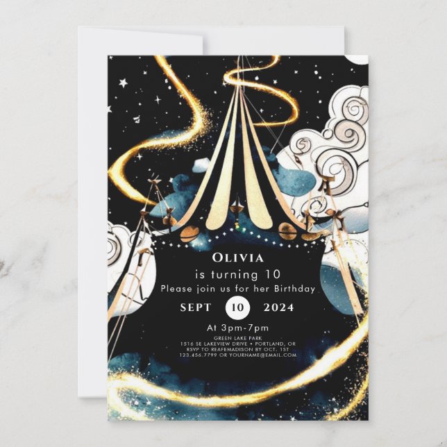 Custom Colourful Circus Birthday Invitation (Front)