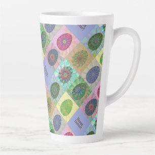 Custom Colourful Eggs Abstract Pattern Easter Latte Mug