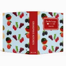 Custom colourful fruits recipe blue pattern