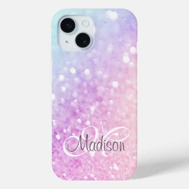Custom Colourful Glitter Iridescent Elegant Case-Mate iPhone Case (Back)