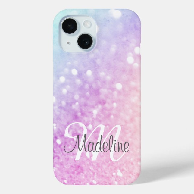 Custom Colourful Glitter Iridescent Elegant Case-Mate iPhone Case (Back)