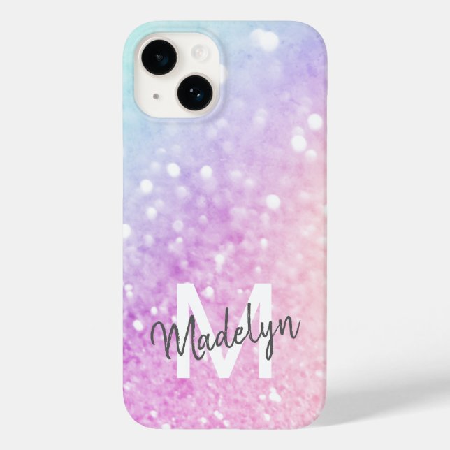 Custom Colourful Glitter Iridescent Elegant Case-Mate iPhone Case (Back)