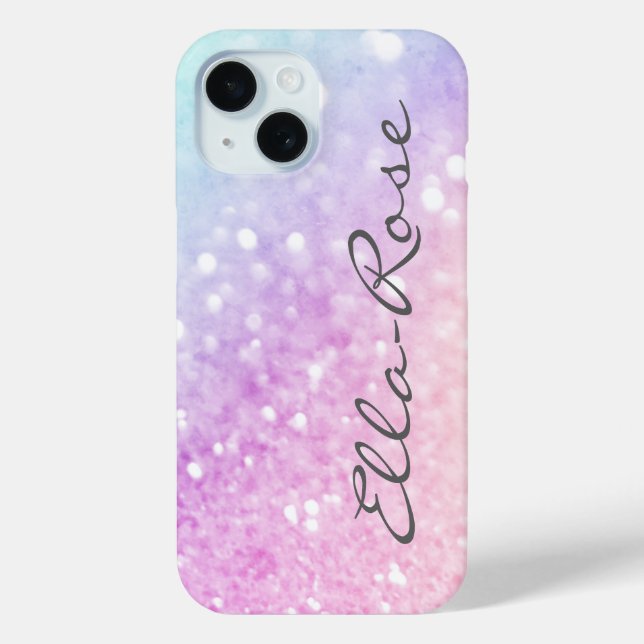 Custom Colourful Glitter Iridescent Elegant Case-Mate iPhone Case (Back)