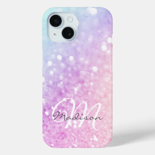 Custom Colourful Glitter Iridescent Elegant Case-Mate iPhone Case (Back)
