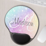 Custom Colourful Glitter Iridescent Elegant Gel Mouse Mat<br><div class="desc">Easily personalise this elegant colourful bokeh glitter pattern with your custom name and/or monogram.</div>