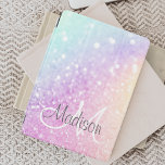 Custom Colourful Glitter Iridescent Elegant iPad Pro Cover<br><div class="desc">Easily personalise this elegant colourful bokeh glitter pattern with your custom name and/or monogram.</div>