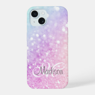 Custom Colourful Glitter Iridescent Elegant iPhone 15 Case