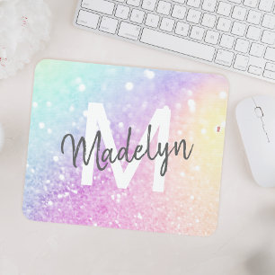 Custom Colourful Glitter Iridescent Elegant Mouse Mat
