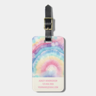 Custom Colourful Groovy Tie Dye Pattern Luggage Tag