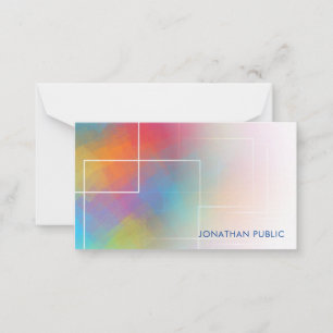 Custom Colourful Hand Script Monogram Elegant Card