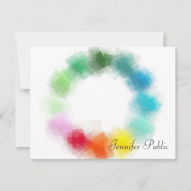 Custom Colourful Hand Script Name Text Template (Front)