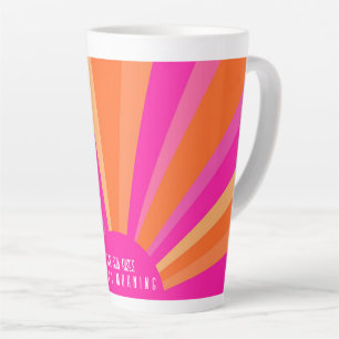 Custom Colourful Inspirational Pink and Orange Ray Latte Mug