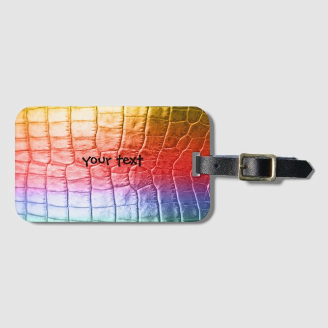 custom colourful leather luggage tag (Front Horizontal)
