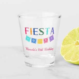 Custom Colourful Mexican Fiesta Birthday  Shot Glass