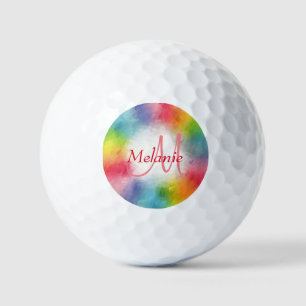 Custom Colourful Modern Abstract Monogram Template Golf Balls