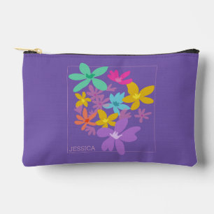custom colourful modern floral pretty feminine accessory pouch