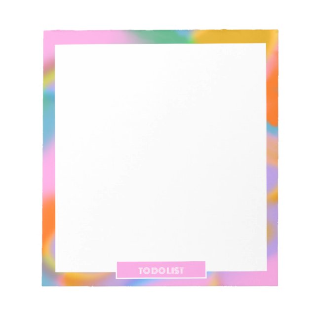 custom colourful modern rainbow abstract notepad (Front)