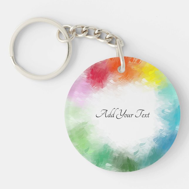Custom Colourful Modern Template Handwriting Scrip Key Ring (Front)