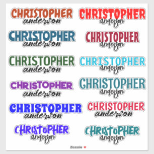 Custom Colourful Name Boy School Vinyl Sticker