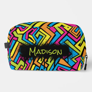 Custom Colourful Neon Graffiti Street Art Pattern Dopp Kit
