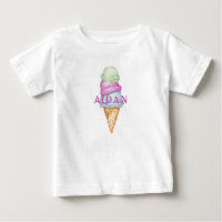 Custom Colourful Painted Ice Cream Cone With Name