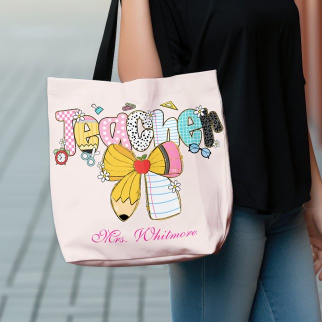 Custom Colourful Patchwork Teacher Back to School Crossbody Bag (Creator Uploaded)