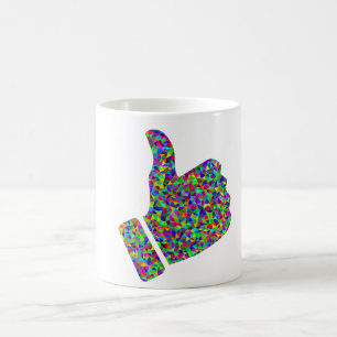 Custom Colourful Prism Thumbs Up Coffee Mug