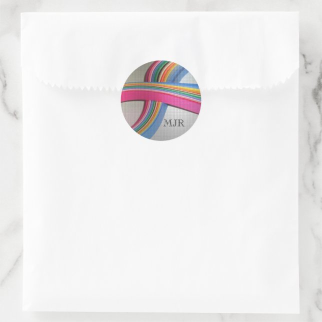 Custom Colourful Quilling Paper 1.5" Round Sticker (Bag)