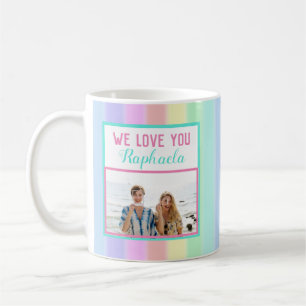 Custom Colourful Rainbow Best Friend Photo Coffee Mug