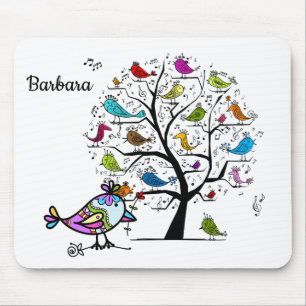 Custom Colourful Spring Bird Mousepad