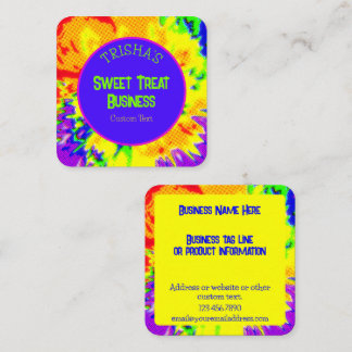 Custom Colourful Sweets Candy Business Promotion Square Business Card