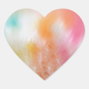 Custom Colourful Template Abstract Pink Red Yellow Heart Sticker
