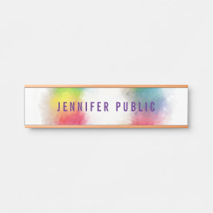 Custom Colourful Template Modern Elegant Rainbow Door Sign