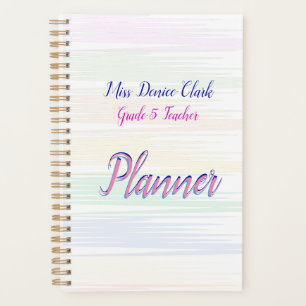 Custom Colourful Watercolour Teacher Planner