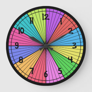 Custom Colourful Wedges Kids Clcok Large Clock