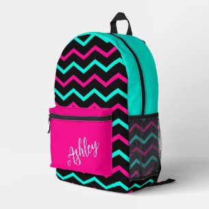 Custom colourful Zig Zag Pattern Printed Backpack