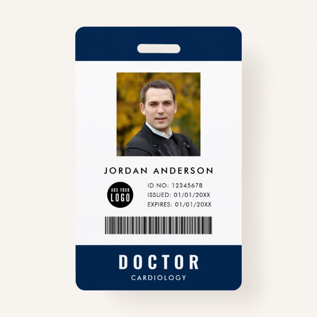 Custom Colours Add Logo Medical Employee Photo ID ID Badge (Front)