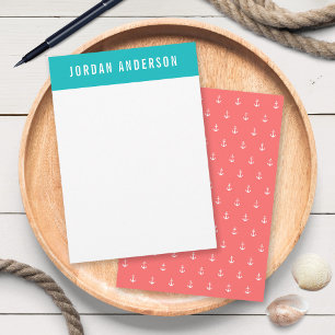 Custom Colours Add Name Nautical Anchor Card