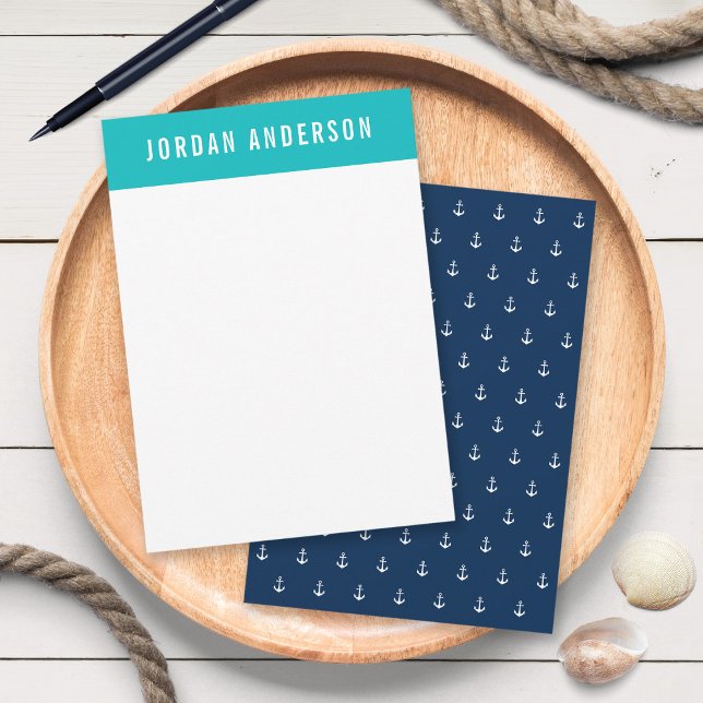 Custom Colours Add Name Nautical Anchor Card (Creator Uploaded)