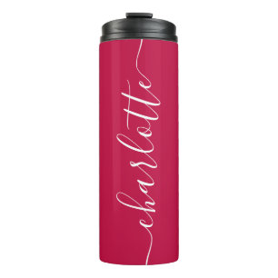 Custom Colours Add Your Name Calligraphy Script Thermal Tumbler