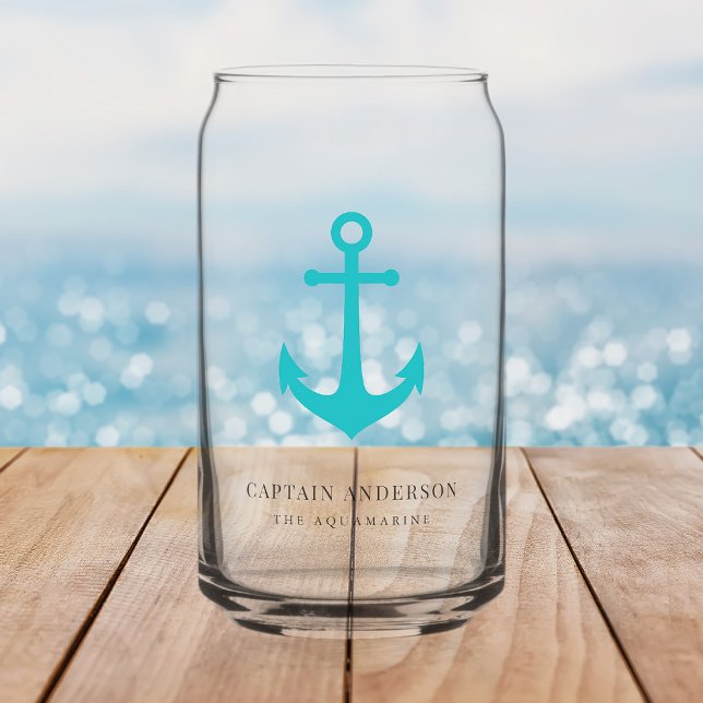 Custom Colours Anchor Personalised Captain  Can Glass (Creator Uploaded)