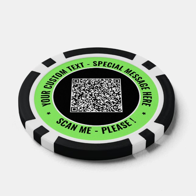 Custom Colours and Text QR Code Poker Chips Exampl (Single)