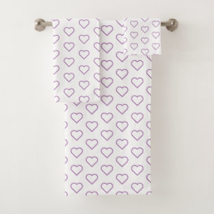 Custom Colours Bath Towels with Hearts