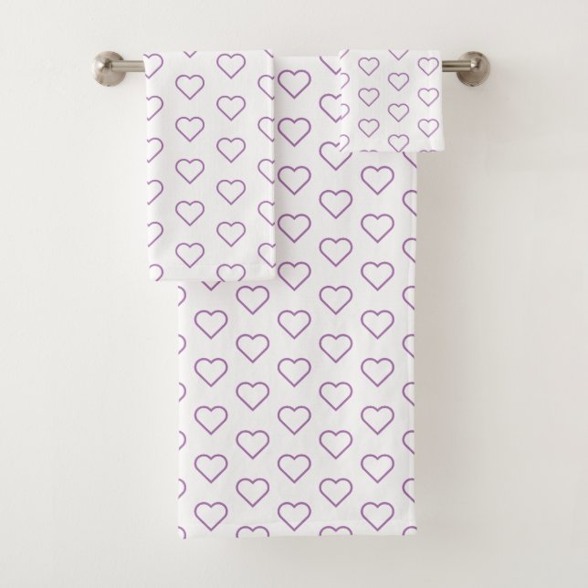 Custom Colours Bath Towels with Hearts (Insitu)
