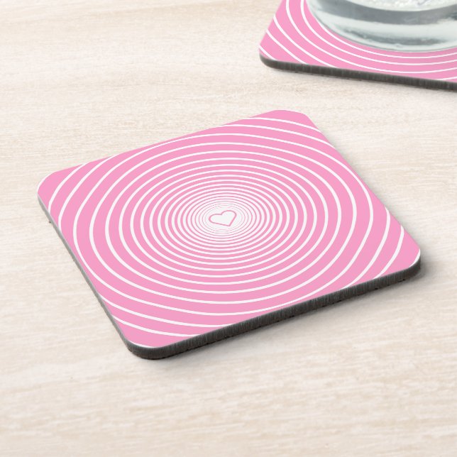 Custom Colours Beverage Coaster - Love - Pink (Left Side)