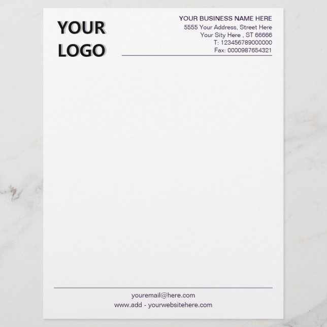 Custom Colours Business Office Letterhead and Logo (Front)