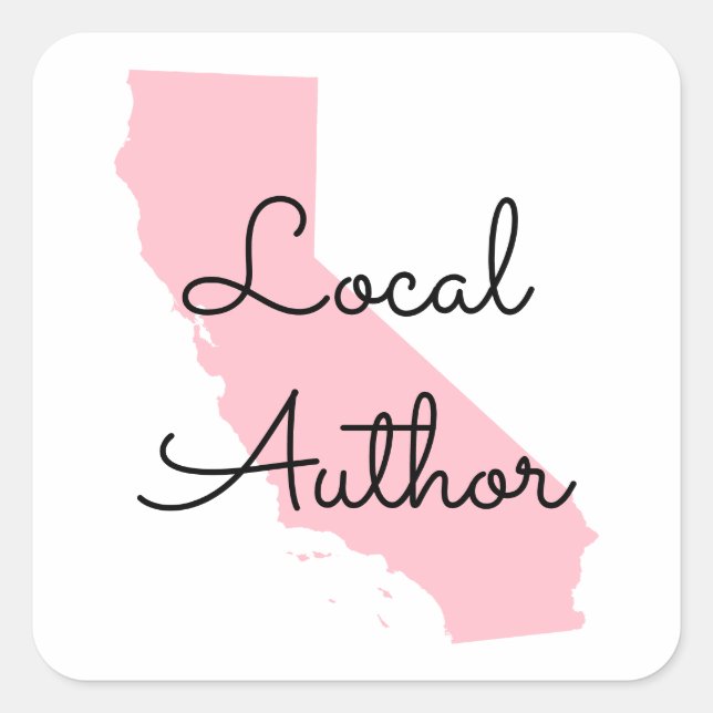 Custom Colours California Local Author Square Sticker (Front)