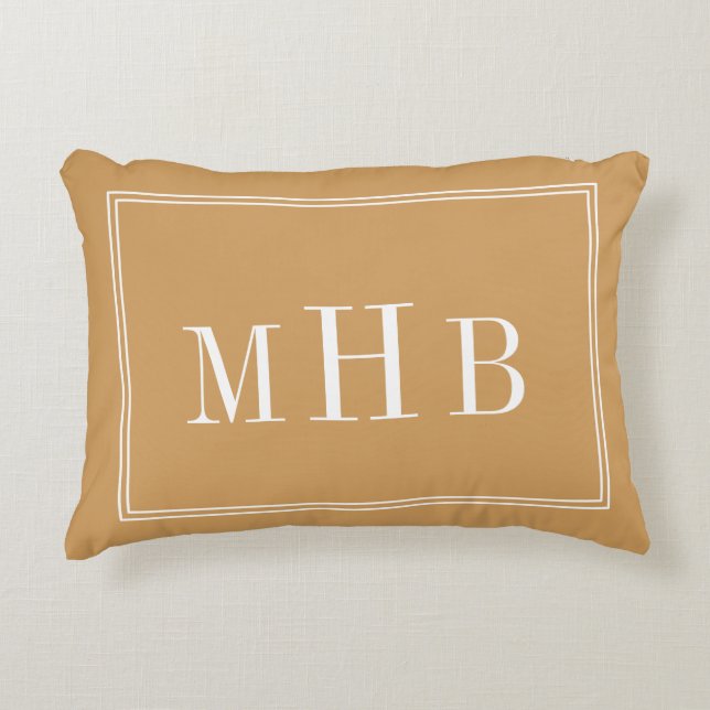 Custom Colours Classic Monogram Decorative Cushion (Front)