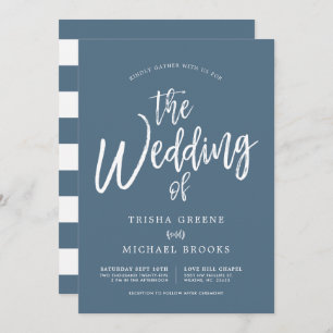 Custom Colours Dancing Script Wedding Invitation